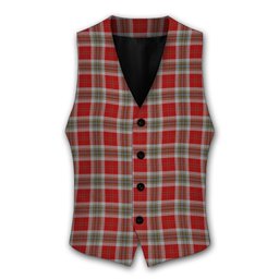 ScotsTee Shop Scottish McLean of Duart Dress Red Tartan Waistcoat Sleeveless Suit Vest