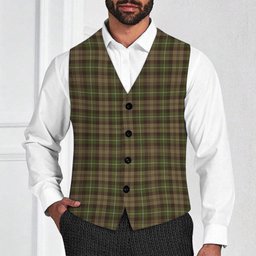 ScotsTee Shop Scottish Lamont Heather Tartan Waistcoat Sleeveless Suit Vest