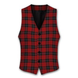 ScotsTee Shop Scottish Ramsay Red Tartan Waistcoat Sleeveless Suit Vest