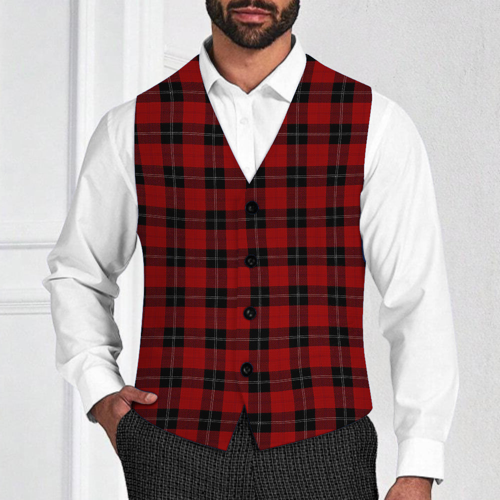 ScotsTee Shop Scottish Ramsay Red Tartan Waistcoat Sleeveless Suit Vest