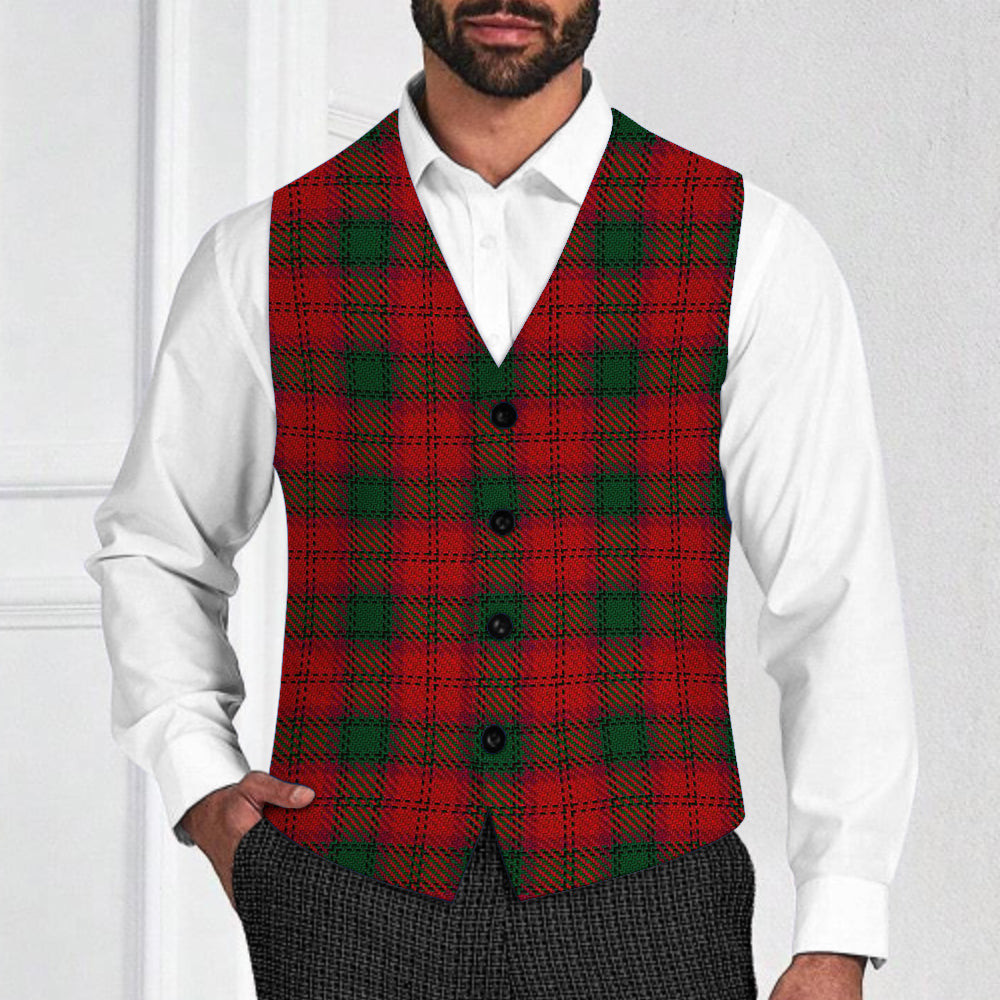 ScotsTee Shop Scottish Lindsay 3 Tartan Waistcoat Sleeveless Suit Vest