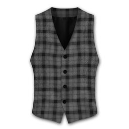 ScotsTee Shop Scottish Scott Black and White Tartan Waistcoat Sleeveless Suit Vest