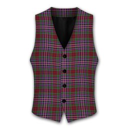 ScotsTee Shop Scottish Gordon Red 1819 Tartan Waistcoat Sleeveless Suit Vest