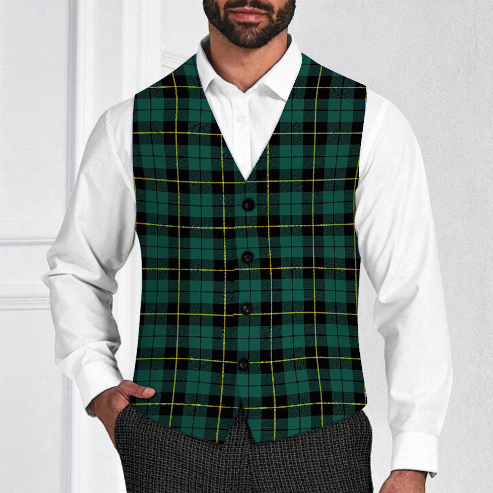 ScotsTee Shop Scottish Wallace Hunting Modern Tartan Waistcoat Sleeveless Suit Vest