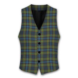ScotsTee Shop Scottish McClelland Ancient Tartan Waistcoat Sleeveless Suit Vest