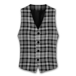 ScotsTee Shop Scottish Scott B&W 1850 Tartan Waistcoat Sleeveless Suit Vest