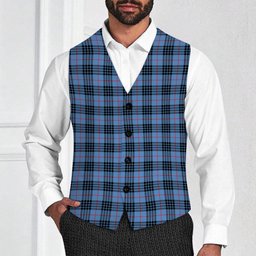 ScotsTee Shop Scottish McKay Blue Tartan Waistcoat Sleeveless Suit Vest