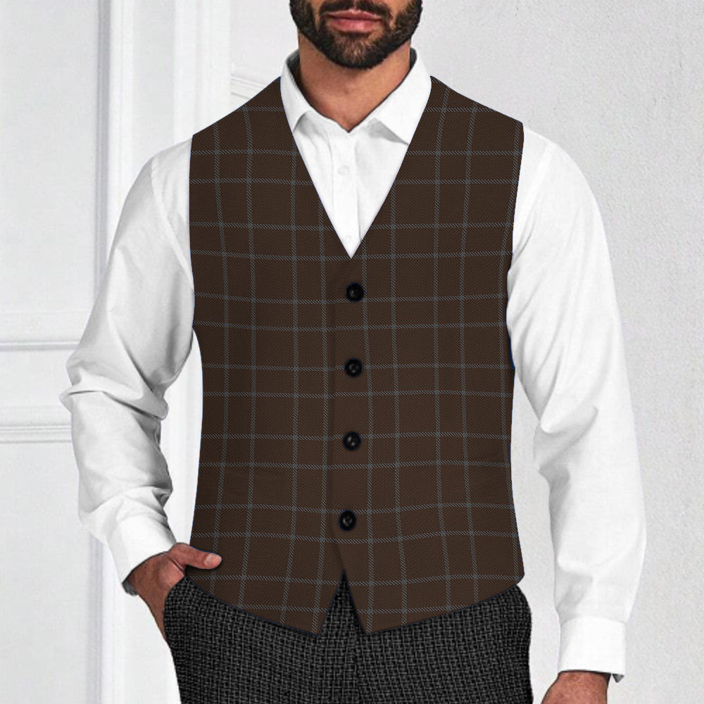 ScotsTee Shop Scottish Outlander 4 Tartan Waistcoat Sleeveless Suit Vest