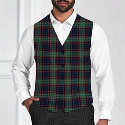 ScotsTee Shop Scottish MacNicol Hunting Modern Tartan Waistcoat Sleeveless Suit Vest