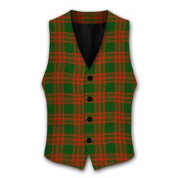 ScotsTee Shop Scottish Menzies Green Modern Tartan Waistcoat Sleeveless Suit Vest