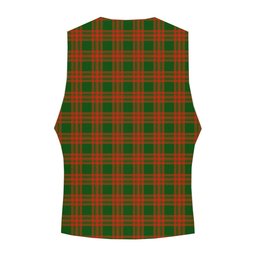 ScotsTee Shop Scottish Menzies Green Modern Tartan Waistcoat Sleeveless Suit Vest