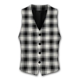 ScotsTee Shop Scottish McPhee B&W Modern Tartan Waistcoat Sleeveless Suit Vest