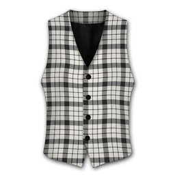 ScotsTee Shop Scottish McFarland Black White Ancient Tartan Waistcoat Sleeveless Suit Vest