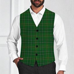 ScotsTee Shop Scottish Wexford County Tartan Waistcoat Sleeveless Suit Vest