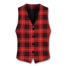ScotsTee Shop Scottish Monroe Black and Red Modern Tartan Waistcoat Sleeveless Suit Vest
