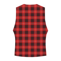 ScotsTee Shop Scottish Monroe Black and Red Modern Tartan Waistcoat Sleeveless Suit Vest