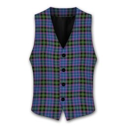 ScotsTee Shop Scottish Lang of Sherbrooke Modern Clan Tartan Waistcoat Sleeveless Suit Vest
