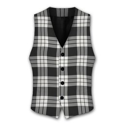 ScotsTee Shop Scottish McFarland Black White Tartan Waistcoat Sleeveless Suit Vest