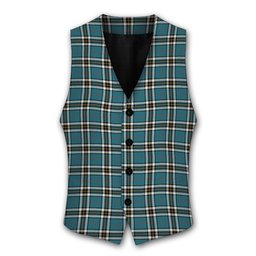 ScotsTee Shop Scottish Thomson Blue Ancient Clan Tartan Waistcoat Sleeveless Suit Vest