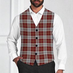 ScotsTee Shop Scottish MacPherson Dress Burgundy Dance Tartan Waistcoat Sleeveless Suit Vest