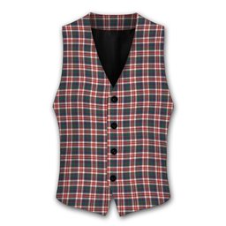ScotsTee Shop Scottish Robertson Dress #2 Modern Tartan Waistcoat Sleeveless Suit Vest