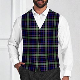 ScotsTee Shop Scottish MacKusick Tartan Waistcoat Sleeveless Suit Vest