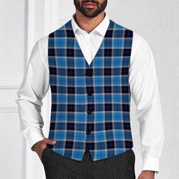 ScotsTee Shop Scottish Strathclyde Tartan Waistcoat Sleeveless Suit Vest