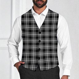ScotsTee Shop Scottish Menzies 1938 Tartan Waistcoat Sleeveless Suit Vest
