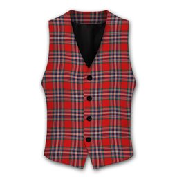 ScotsTee Shop Scottish MacFarlane Red Modern Tartan Waistcoat Sleeveless Suit Vest