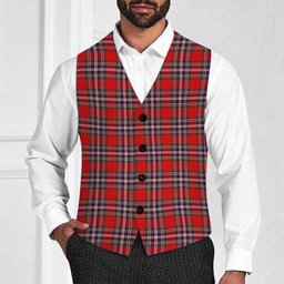 ScotsTee Shop Scottish MacFarlane Red Modern Tartan Waistcoat Sleeveless Suit Vest