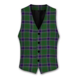 ScotsTee Shop Scottish Sinclair Green Tartan Waistcoat Sleeveless Suit Vest