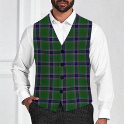 ScotsTee Shop Scottish Sinclair Green Tartan Waistcoat Sleeveless Suit Vest