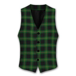 ScotsTee Shop Scottish Perry Hunting Green Tartan Waistcoat Sleeveless Suit Vest
