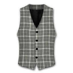 ScotsTee Shop Scottish Scott Black and White Ancient Tartan Waistcoat Sleeveless Suit Vest