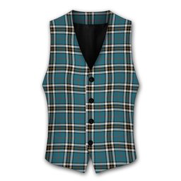 ScotsTee Shop Scottish MacThomas Blue Ancient Tartan Waistcoat Sleeveless Suit Vest