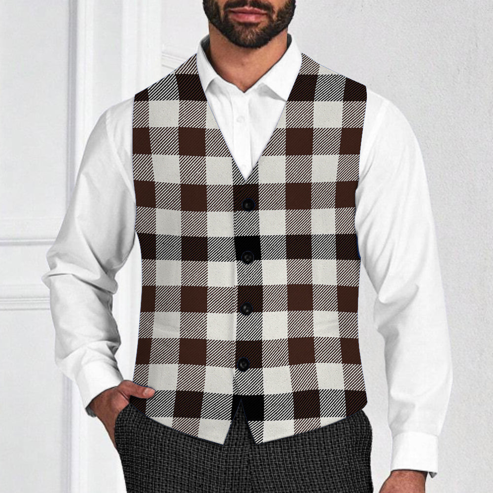 ScotsTee Shop Scottish Hogg Modern Tartan Waistcoat Sleeveless Suit Vest