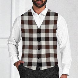 ScotsTee Shop Scottish Hogg Modern Tartan Waistcoat Sleeveless Suit Vest