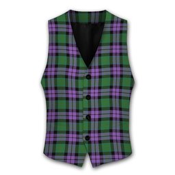 ScotsTee Shop Scottish MacArthur of Milton Ancient Tartan Waistcoat Sleeveless Suit Vest