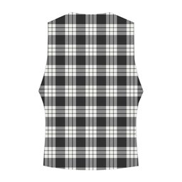 ScotsTee Shop Scottish MacFarlane Black White Tartan Waistcoat Sleeveless Suit Vest