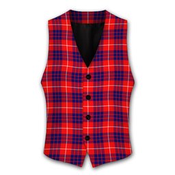 ScotsTee Shop Scottish Hamilton Modern Tartan Waistcoat Sleeveless Suit Vest