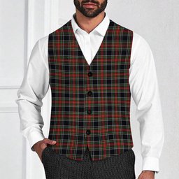 ScotsTee Shop Scottish Stewart Black 3 Tartan Waistcoat Sleeveless Suit Vest