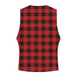 ScotsTee Shop Scottish MacLeod Black and Red Modern Tartan Waistcoat Sleeveless Suit Vest