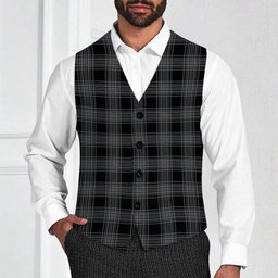 ScotsTee Shop Scottish Stewart Mourning Originaux Ancient Clan Tartan Waistcoat Sleeveless Suit Vest