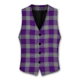 ScotsTee Shop Scottish Menzies Mauve and White Tartan Waistcoat Sleeveless Suit Vest