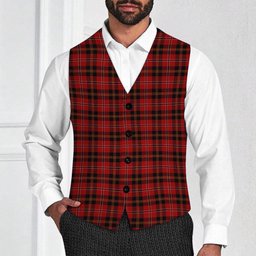 ScotsTee Shop Scottish Smeaton 1985 Tartan Waistcoat Sleeveless Suit Vest
