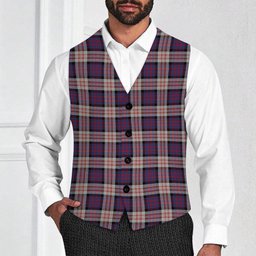 ScotsTee Shop Scottish MacDonald Pattern of Plaids Tartan Waistcoat Sleeveless Suit Vest