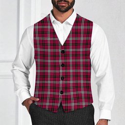 ScotsTee Shop Scottish Little Tartan Waistcoat Sleeveless Suit Vest