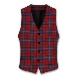 ScotsTee Shop Scottish Kelly of Sleat Red Tartan Waistcoat Sleeveless Suit Vest