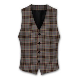 ScotsTee Shop Scottish Thomson special grey Tartan Waistcoat Sleeveless Suit Vest