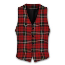 ScotsTee Shop Scottish MacPherson Red Cluny Tartan Waistcoat Sleeveless Suit Vest